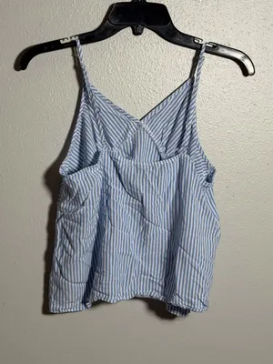 Tommy Hilfiger Women Blue/White Striped V-Neck Cami Casual Preppy Strappy size M thumbnail 6