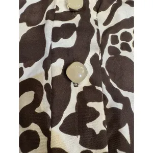 Milly New York‎ Brown & White Print Silk Short Sleeve Dress Size 6 thumbnail 7