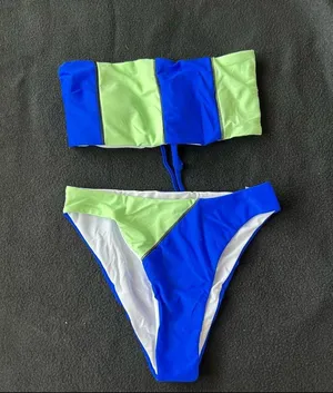 Boutique Color block bandeaus bikini set thumbnail 3