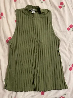a new day Olive Ribbed Tank Top thumbnail 1
