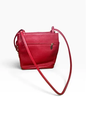 COVETED RETRO ITALIAN LUXE Valentina Cherry Red Leather Shoulder bag thumbnail 4