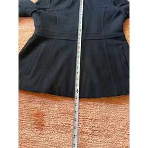 FS Limited Black Wool Blend Hooded Zip Front Coat Women Size M thumbnail 3