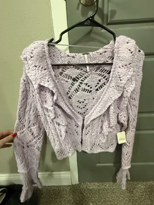 Free People Lavender Cardigan thumbnail 2