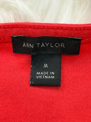 Ann Taylor Ponte Shoulder Button Top Short Sleeve Shirt in Hibiscus Size Medium thumbnail 8