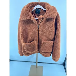 Anthropologie Elodie Faux Sherpa Teddy Coat Oversized Rust Size Medium Pockets thumbnail 7