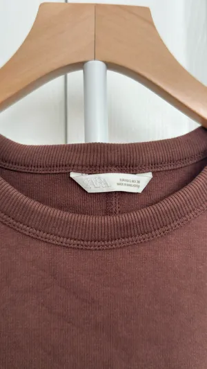 ZARA Top Cropped Tank Brown thumbnail 2