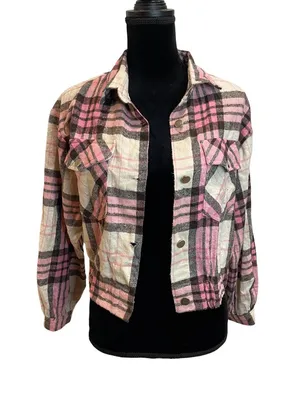 Pink Plaid Button thumbnail 1