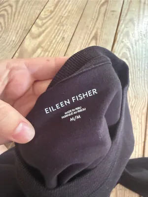 Eileen Fisher Black Crewneck Sweatshirt Size Medium thumbnail 2