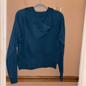 Members Mark Womens Ribbed Half‎ Zip Hoodie Lu Blue Size Medium thumbnail 2
