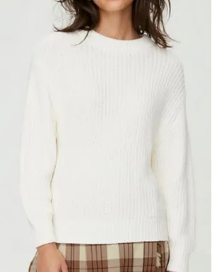 Wilfred Free Essential Chenille Crewneck Sweater Aritzia Cream Chunky Knit XS thumbnail 1