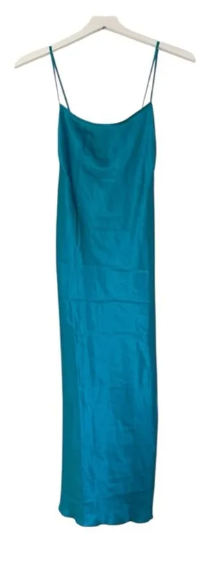 Cheibear Blue Green Teal Satin Midi Nightgown Sleep Dress Pajamas Size XL thumbnail 1
