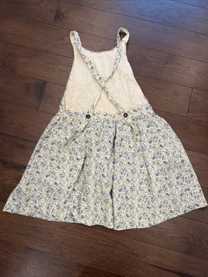 Free People Floral Smocked Open Back Mini Dress Blue Cream Small - C11-498 thumbnail 10
