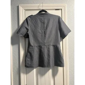 FIGS Scrub Top Womens Small Grey Technical Collection Mandarin Collar W18SW1010 thumbnail 3