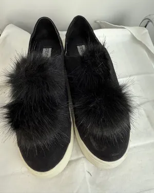Steve Madden Black Furry Slip-On‎ Sneakers thumbnail 1