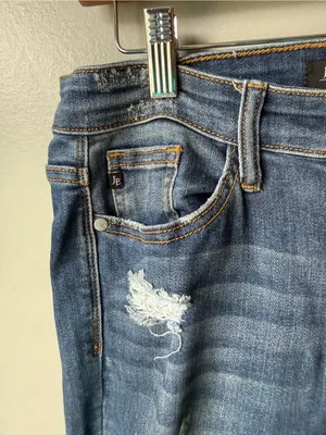 Judy Blue Leopard Patch Distressed Skinny Jeans Size 5/27 thumbnail 5