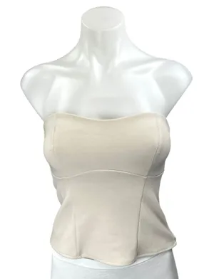 Abercrombie & Fitch Cream White Strapless Sleeveless Bandeau Crop Tube Top Sz XS thumbnail 1