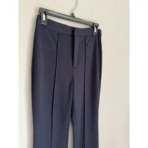 Vici Navy Blue Flat Front Flare Leg Pants Womens S Office Careerwear Classic thumbnail 2