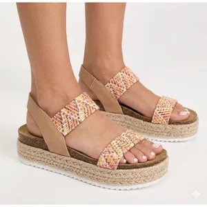 Steve Madden Sandals‎ Womens Size 8 Multicolor Slip On Ipen Toe Platform thumbnail 1
