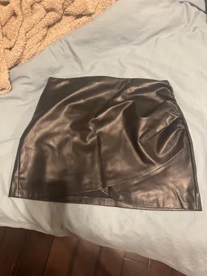 Zara faux leather wrap skirt thumbnail 4
