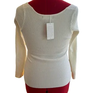 NWT Women junior Lillusory Cream ribbed Sweater Size Medium #352‎ thumbnail 2