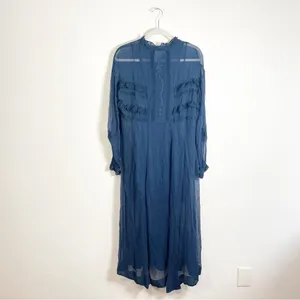 NWT Free People Amelia Lace Maxi Dress Teal Blue Small thumbnail 4