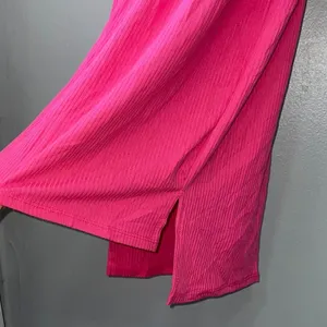 Bright Pink Tank Dress Size S Ribbed Knit Strappy Summer Dopamine Beach Resort thumbnail 3
