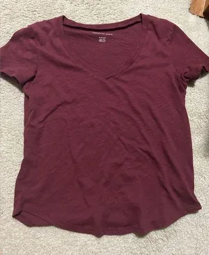 burgundy v-neck thumbnail 1