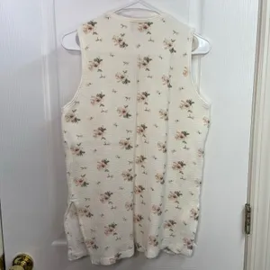 Vintage Victoria's Secret gold label cream floral waffle knit cotton button vest thumbnail 8