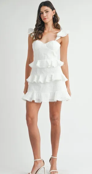 Mable Eyelet White Dress thumbnail 1
