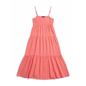 Lulus‎ Sweetest Perception Midi Dress Womens Large Coral Pink NWT Ruffle Tiered thumbnail 6