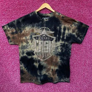 Johnny Cash Man In Black Camo tie dye Tshirt size Extra Large thumbnail 1