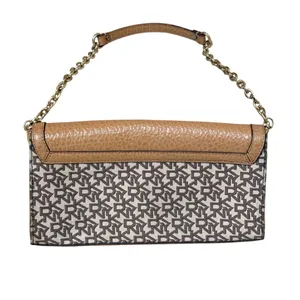 DKNY Shoulder Bag Brown Monogram Logo Pebbled Leather Y2K Baguette Women‎ Small thumbnail 2