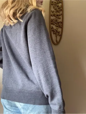 Abercrombie & Fitch Grey Pullover Hoodie with Sleeve Logo thumbnail 9
