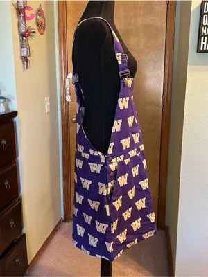 Tellum + Chop purple University Washington Huskies overalls mini dress size L thumbnail 4