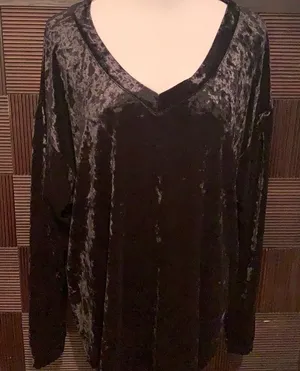 Wishlist crushed velvet over sized long sleeve top thumbnail 1
