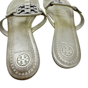 Tory Burch Miller Crystal Embellished Sandal Platinum Metallic Size 8 thumbnail 7