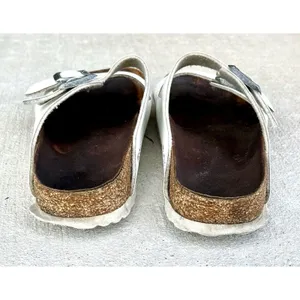Birkenstock Arizona Unisex White Birko-Flor Sandals EU 39⁠ Cork Slide Buckle⁠ thumbnail 4