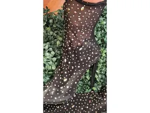 Azarayah Sock Bling Rhinestone Embellished Ankle Booties Women's Size 7 4" Heel thumbnail 4