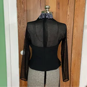 Vintage Beaded Sheer Festive Witchy Whimsy Goth Floral Beaded Top Sz Small thumbnail 12