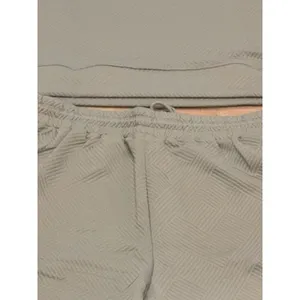 Ladies 2-pc NWOT Textured Lounge Set Top Wide-Leg Crop Pants Sage Green 2XL Plus thumbnail 5