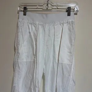 Faherty Size S Small Arlie Day Pant Joggers White Linen Blend thumbnail 3