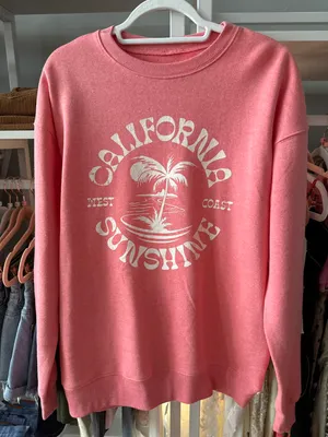 Boutique New CA Sunshine Crewneck Lightweight Sweatshirt thumbnail 1