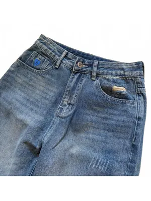 Aelfric Eden Wide Leg Denim Jeans Baggy Distressed Floral Patch Women's Size 26 thumbnail 3