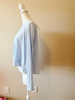 NWT Lululemon Modal Relaxed-Fit Lounge Long-Sleeve Shirt size 6 starch blue thumbnail 6