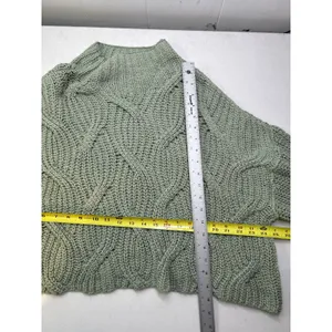 FREE PEOPLE Seasons Change Boxy Sweater Bubble Sleeves in Sage Green Size S thumbnail 8