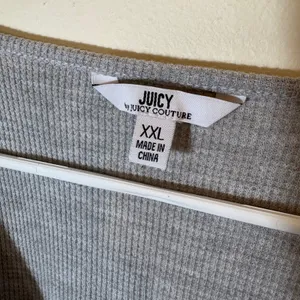 NWT Juicy Couture Size XXL‎ Top Long Sleeve Grey Powder Heather Crown thumbnail 2