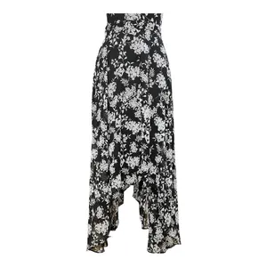 Banana Republic Elegant Ruffle Dress Black/White Floral print Size 4 Asymmetric thumbnail 4