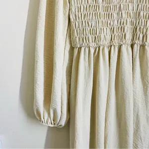 Beeson River Elegant Cream Smocked Dress thumbnail 6