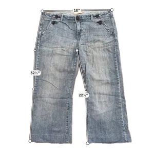 GAP Sailor Crop Jeans Women 12 Blue Excellent Vintage Y2K Wide Leg Denim thumbnail 2
