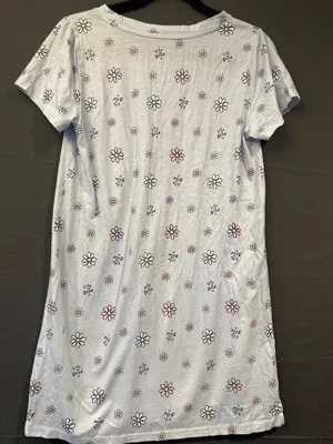 Women M Life Is Good Sleep Floral Nightshirt Sleepshirt Lounge T Shirt Dress thumbnail 4